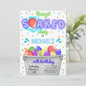 Erfrischung, Wasserballons zum Geburtstag einladen Einladung (Stehend Vorderseite)