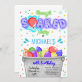 Erfrischung, Wasserballons zum Geburtstag einladen Einladung (Vorne/Hinten)