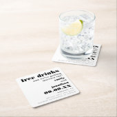 Erfrischungsgetränke Save the Date verheiratet wer Rechteckiger Pappuntersetzer (Vor Ort)