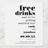 Erfrischungsgetränke Save the Date verheiratet wer Weinetikett (Einzelnes Label)