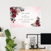 Erfrohrene Rosen Winterhochzeit Poster (Heimbüro)