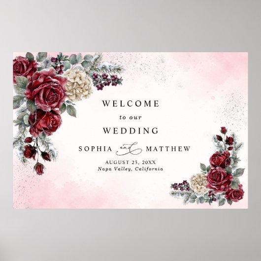 Erfrohrene Rosen Winterhochzeit Poster (Vorne)