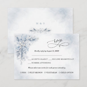 Erfrohrene weiße Beeren Winterhochzeit-RSVP-Karte RSVP Karte
