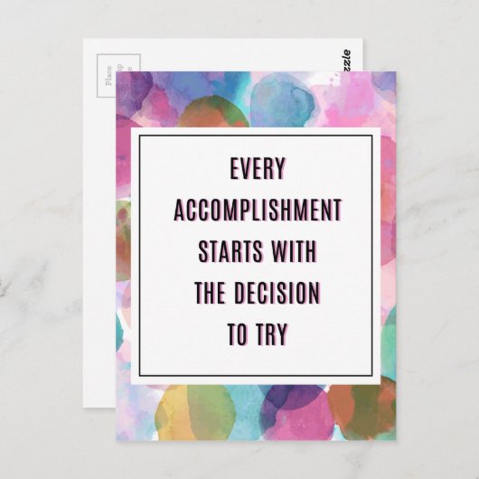 Erfüllen eines inspirierenden Zitats Postkarte (Vorne/Hinten)