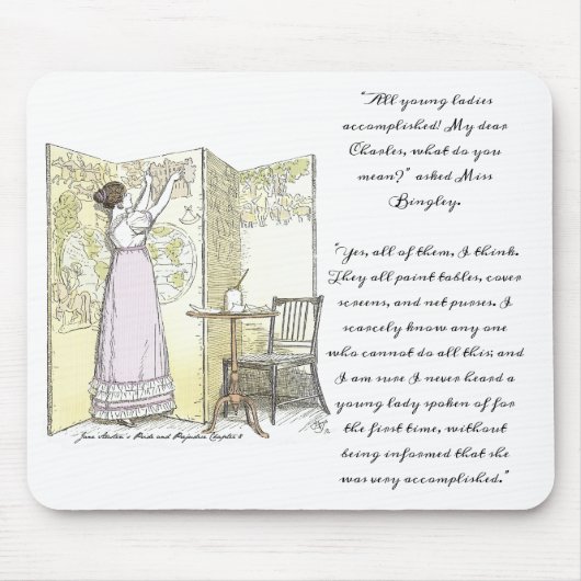 Erfüllte Damen, Jane Austen Pride & Prejudice Mousepad (Vorne)