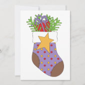 Erfüllter Weihnachts-Strumpf Einladung (Vorderseite)