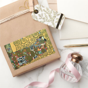 Erfüllung aka Der Kuss von Gustav Klimt Rechteckiger Aufkleber