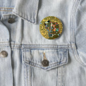 Erfüllung alias The Embrace von Gustav Klimt Button (Beispiel)