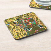 Erfüllung alias The Embrace von Gustav Klimt Getränkeuntersetzer (Linke Seite)