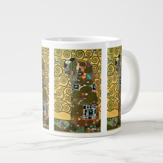 Erfüllung alias The Embrace von Gustav Klimt Jumbo-Tasse (Vorderseite Rechts)