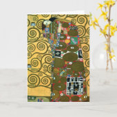 Erfüllung alias The Embrace von Gustav Klimt Karte (Gelbe Blume)