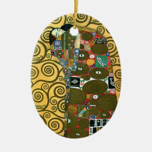 Erfüllung alias The Embrace von Gustav Klimt Keramik Ornament (Vorne)