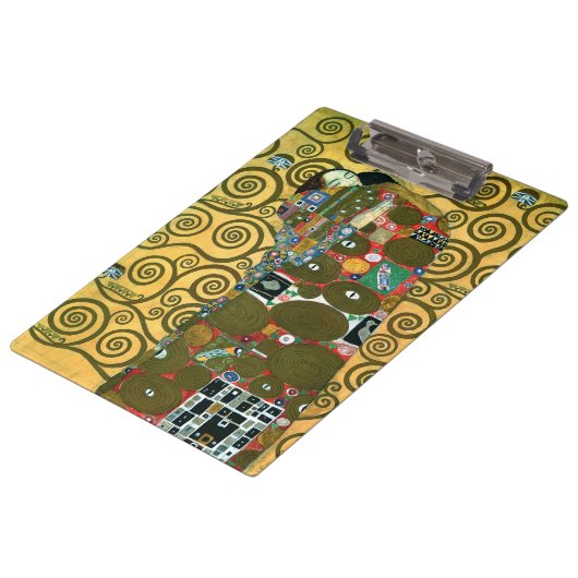 Erfüllung alias The Embrace von Gustav Klimt Klemmbrett (Schrägansicht)