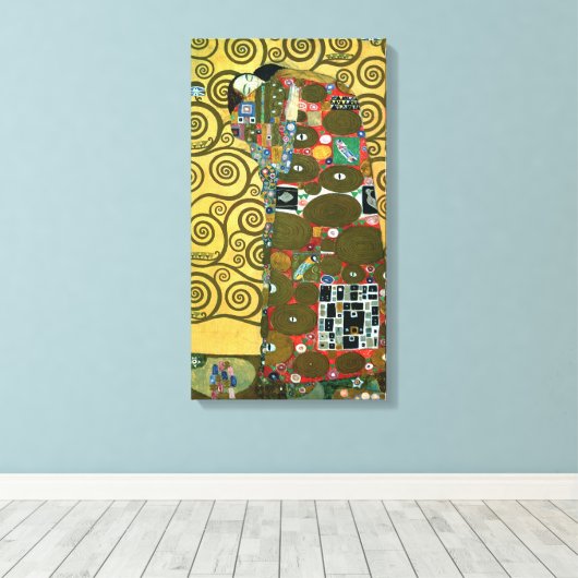 Erfüllung alias The Embrace von Gustav Klimt Leinwanddruck (Insitu (Holzboden))