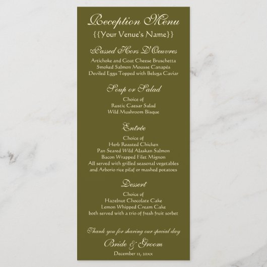 Erfüllung alias The Embrace von Gustav Klimt Menükarte (Rückseite)