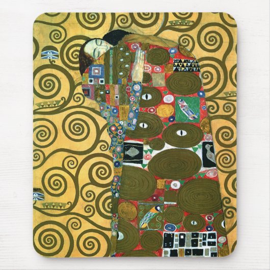 Erfüllung alias The Embrace von Gustav Klimt Mousepad (Vorne)