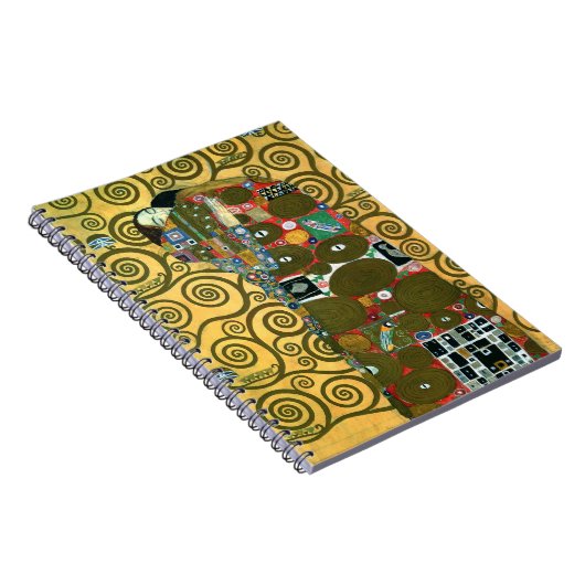 Erfüllung alias The Embrace von Gustav Klimt Notizblock (Rechte Seite)