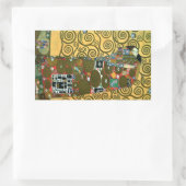 Erfüllung alias The Embrace von Gustav Klimt Rechteckiger Aufkleber (Tasche)