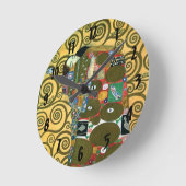 Erfüllung alias The Embrace von Gustav Klimt Runde Wanduhr (Winkel)