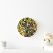 Erfüllung alias The Embrace von Gustav Klimt Runde Wanduhr (Zuhause)