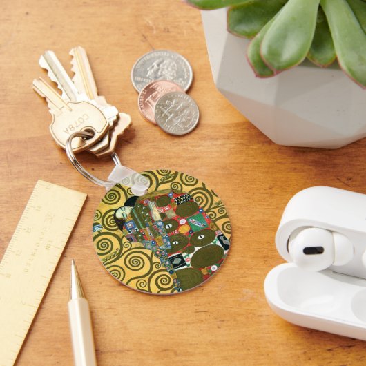 Erfüllung alias The Embrace von Gustav Klimt Schlüsselanhänger (Schreibtisch)