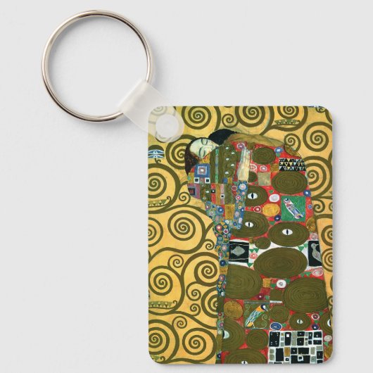 Erfüllung alias The Embrace von Gustav Klimt Schlüsselanhänger (Vorderseite)