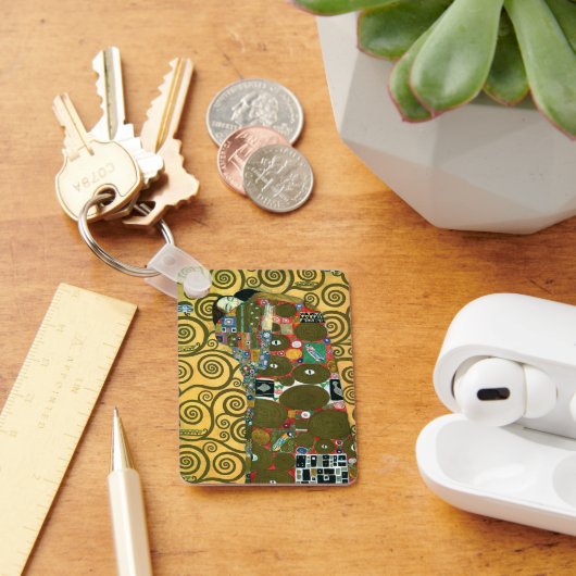 Erfüllung alias The Embrace von Gustav Klimt Schlüsselanhänger (Schreibtisch)