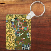 Erfüllung alias The Embrace von Gustav Klimt Schlüsselanhänger (Rückseite)