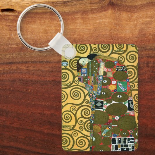Erfüllung alias The Embrace von Gustav Klimt Schlüsselanhänger (Vorderseite)