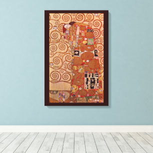 Erfüllung durch Gustav Klimt, Vintager Jugendstil Leinwanddruck