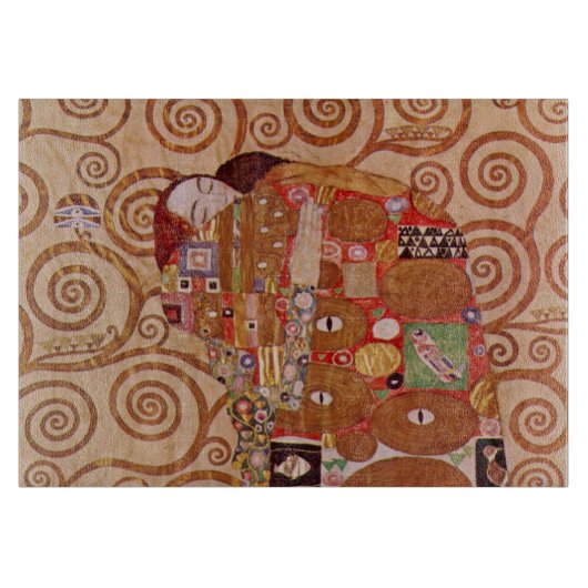 Erfüllung durch Gustav Klimt, Vintager Jugendstil Schneidebrett (Vorderseite)