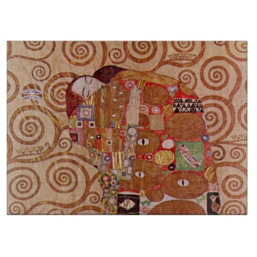 Erfüllung durch Gustav Klimt, Vintager Jugendstil Schneidebrett (Vorderseite)