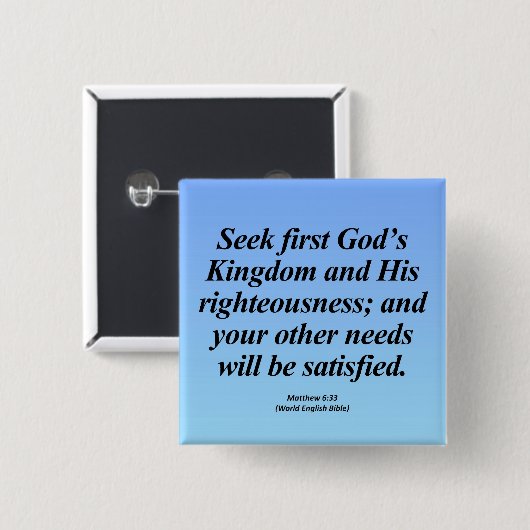 Erfüllung Matthew 6:33 Abbrev Button (Vorne & Hinten)