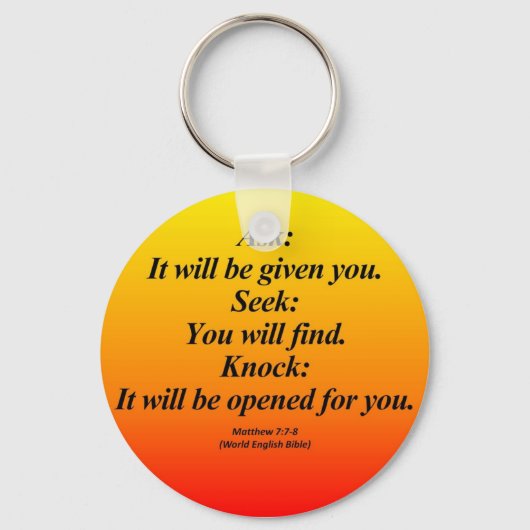Erfüllung Matthew 7:7-8 Abbrev Schlüsselanhänger (Vorderseite)