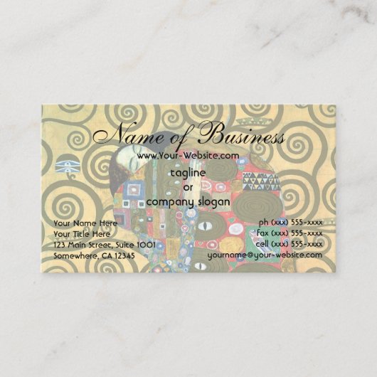 Erfüllung (The Embrace) von Gustav Klimt Visitenkarte (Vorderseite)