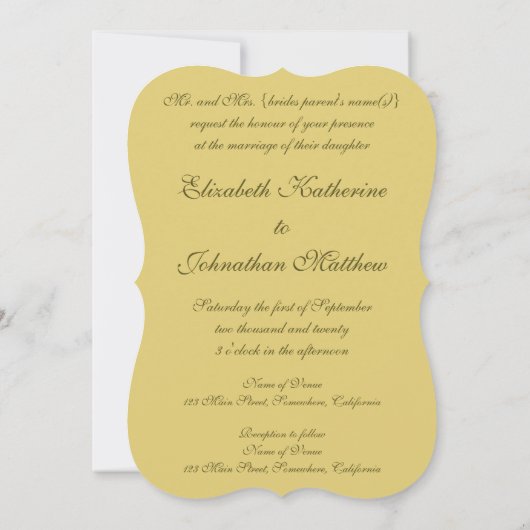 Erfüllung (The Embrace) von Gustav Klimt Wedding Einladung (Rückseite)