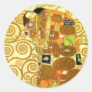 Erfüllungs-Aufkleber Gustav Klimt Runder Aufkleber