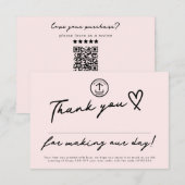 Erfüllungscode für kleine Unternehmen Dankeskarte (Vorne/Hinten)