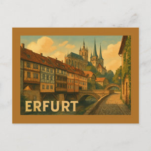 Erfurt Deutschland Stadt Kunst Postkarte