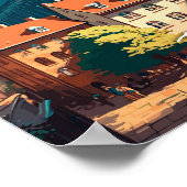 Erfurt Deutschland Vintage Reise Illustration Poster (Ecke)