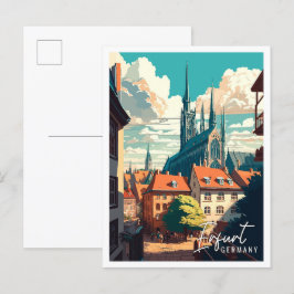 Erfurt Deutschland Vintage Reise Illustration Postkarte