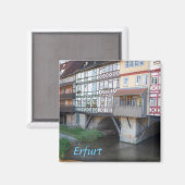 Erfurt Merchants Bridge Foto Magnet (Vorderseite/Rückseite)