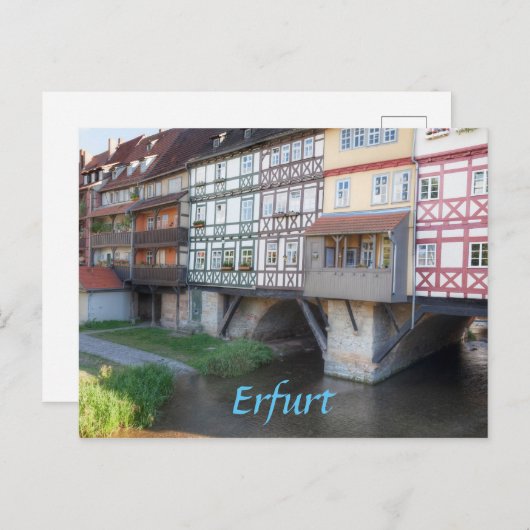 Erfurt Merchants Bridge Foto Postkarte (Vorne/Hinten)