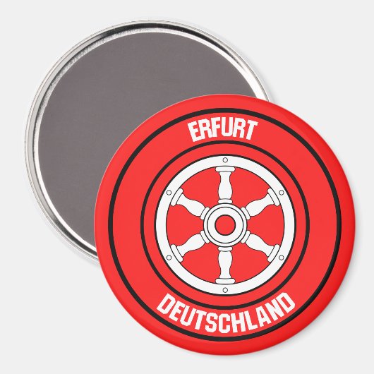 Erfurt Round Emblem Magnet (Vorderseite/Rückseite)