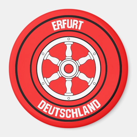 Erfurt Round Emblem Magnet (Vorne)