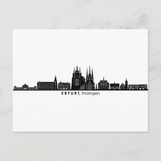 ERFURT Thüringen Deutschland Skyline Silhouette Postkarte