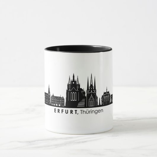 ERFURT Thüringen Deutschland Skyline-Silhouette Tasse (Zentrum)