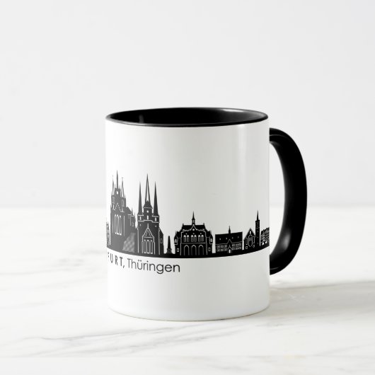 ERFURT Thüringen Deutschland Skyline-Silhouette Tasse (VorderseiteRechts)