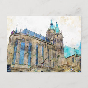 Erfurter Dom. Stadtansicht von Erfurt. Postkarte