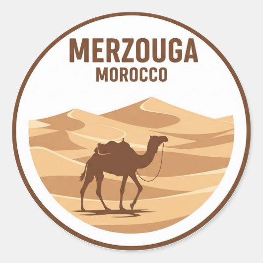 Erg Chebbi Merzouga Marokko Reise Runder Aufkleber (Vorderseite)